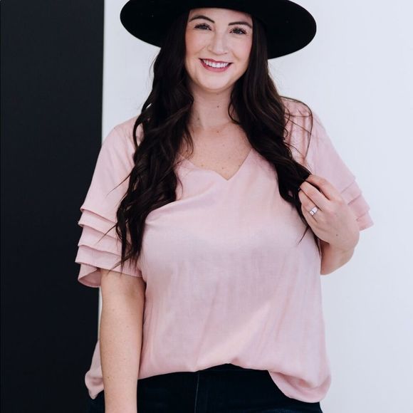 Andree by Unit Tops - 💕 Andree by Unit Mauve Sweetie Pie  Layered Sleeve Top Regular Plus New NWT